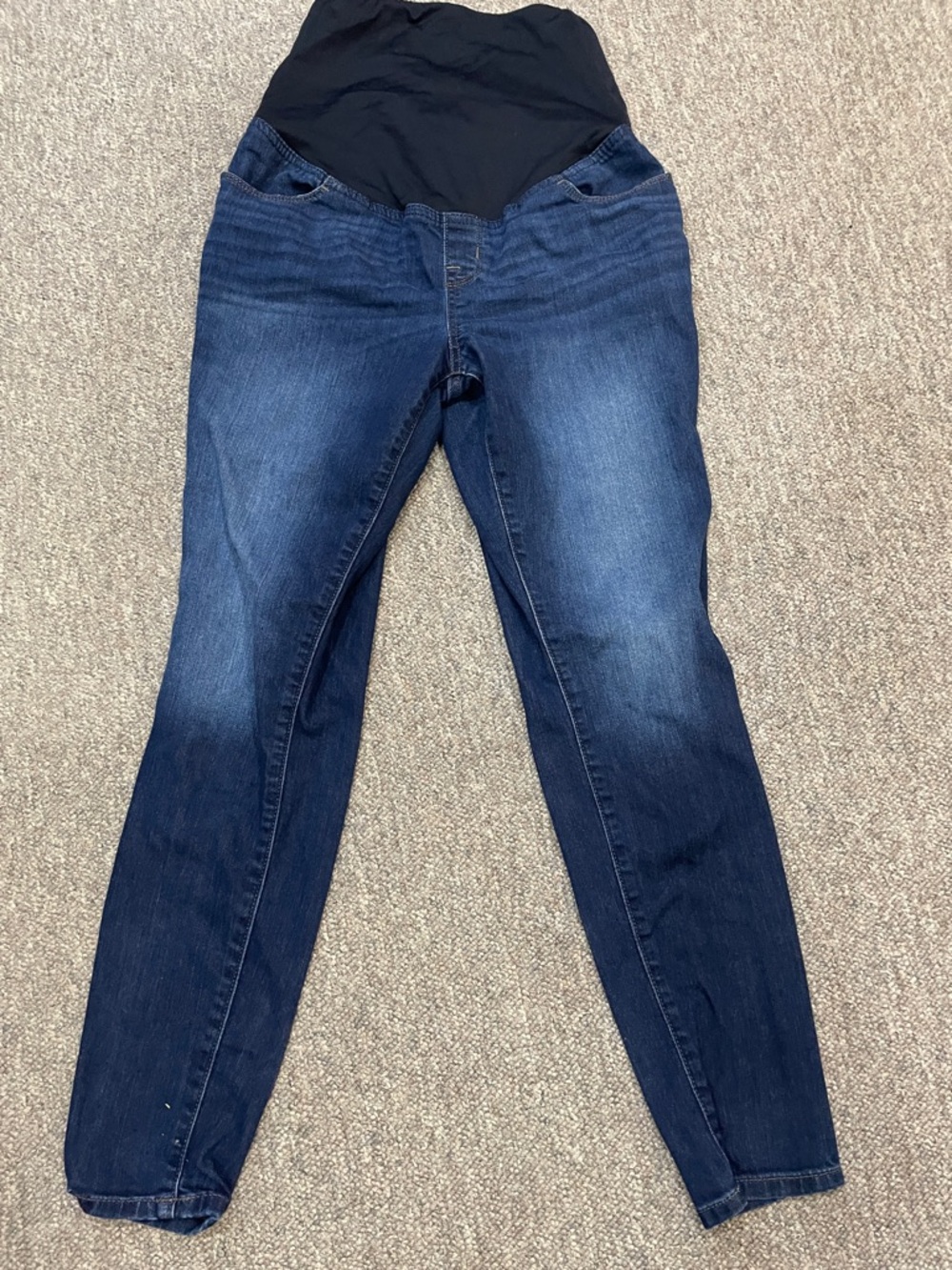 Ingrid+Isabel Maternity Dark Blue Stretch Skinny Jeans with Belly Panel Sz 6
